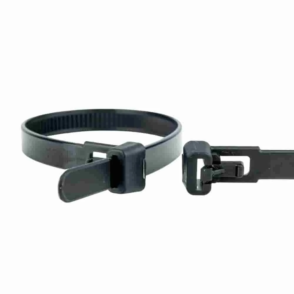 "Kabelbinder, 100 Stück, wiederlösbar 250x7,6mm, schwarz image"