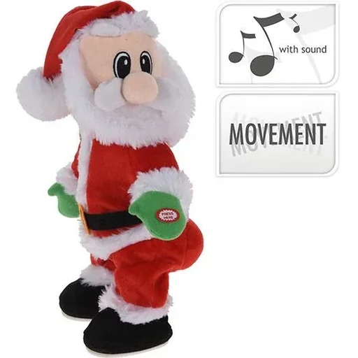"Beweglicher Weihnachtsmann aus Plüsch - mit Sound - 38 x 14cm image"