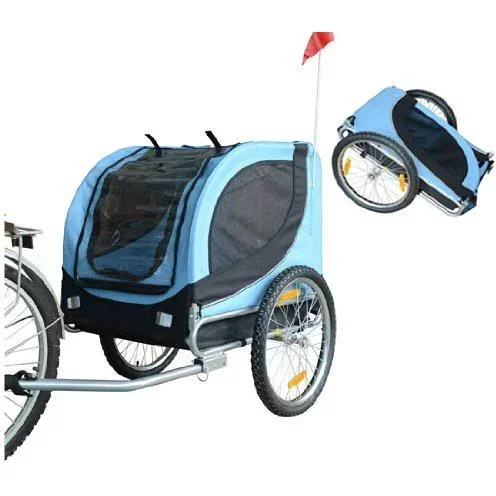 "Hundeanhänger Fahrradanhänger Blau/Schwarz image"