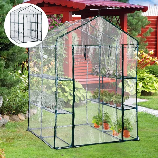 "Gewächshaus mit Ablagen transparent/dunkelgrün image"