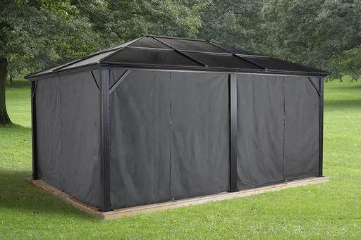 "Pavillon Vorhänge Meridien 12x16 ft aus Polyester, dunkelgrau image"