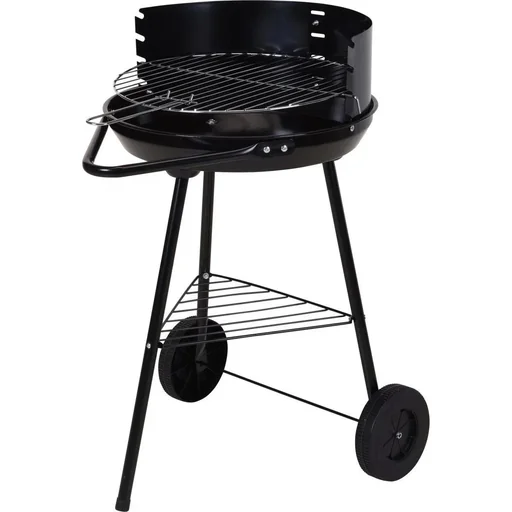 "BBQ Holzkohlegrill - Grillfläche Ø 42 cm - Halb offen - Edelstahl image"