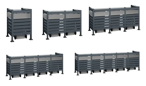"Mülltonnenverkleidung Planum 3er Box, 120 cm, anthrazit image"