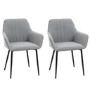 2-teiliger Esszimmerstühle Essstühle mit atmungsaktivem Leinenbezug ergonomischer Küchenstuhl mit Rückenlehne Armlehne u