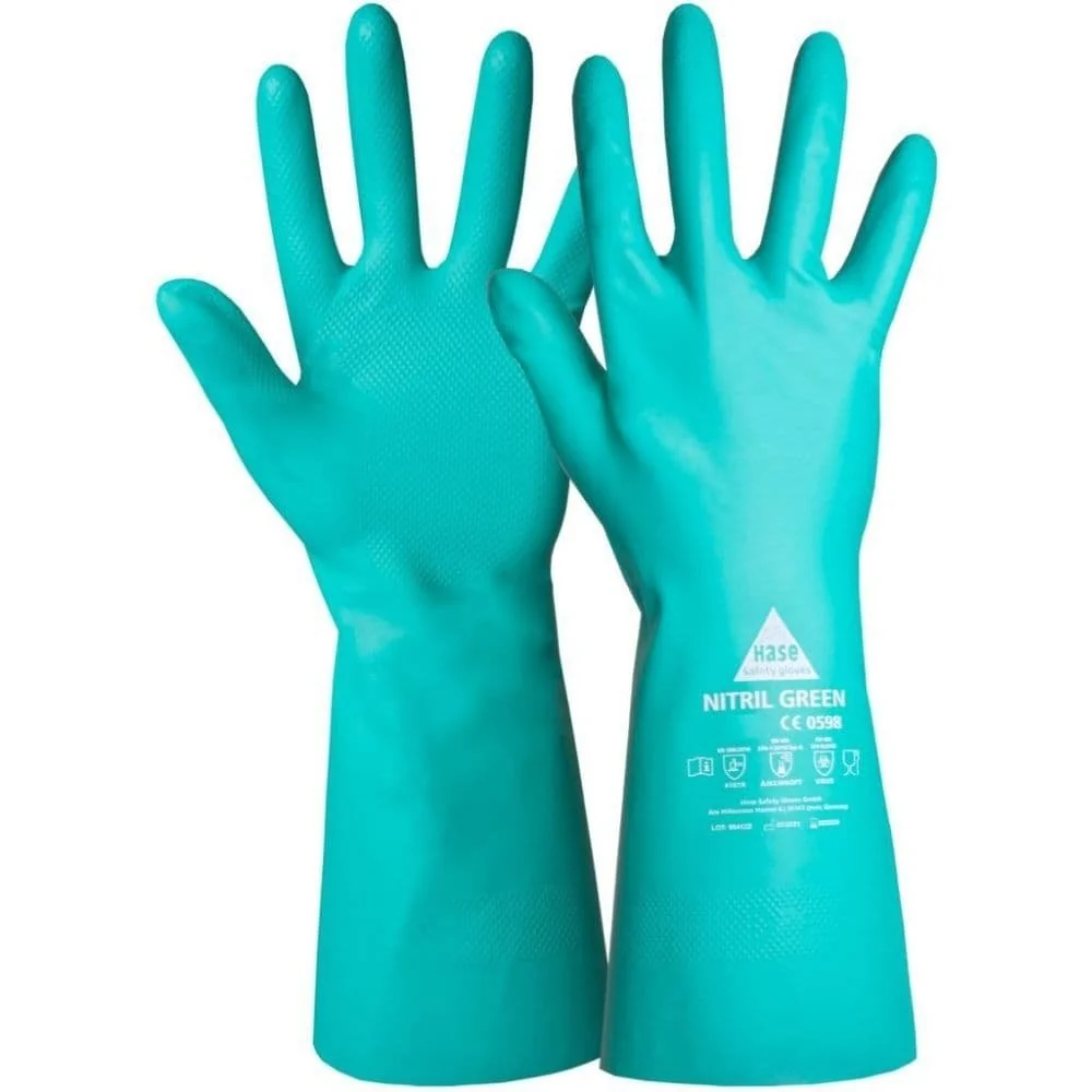 "Chemikalienschutzhandschuhe, Nitrilhandschuhe grün, Gr. 9, Arbeitsschutzhandschuhe image"