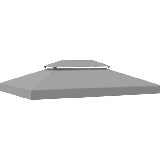 "Ersatzdach Pavillondach für Metallpavillon Gartenpavillon Partyzelt Gartenzelt Polyester 3x4m Hellgrau image"