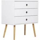 Nachttisch Schrank Nachtschrank Nachtkommode Sideboard mit 3 Schubladen Holz Weiß 73 x 40 x 81,5 cm