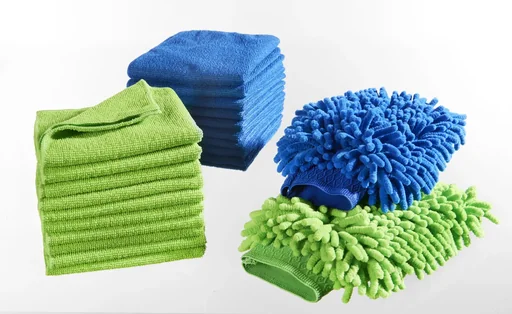 "Power Mikrofaser Putzset + GRATIS dazu 2 Handschuhe, 22-teilig image"