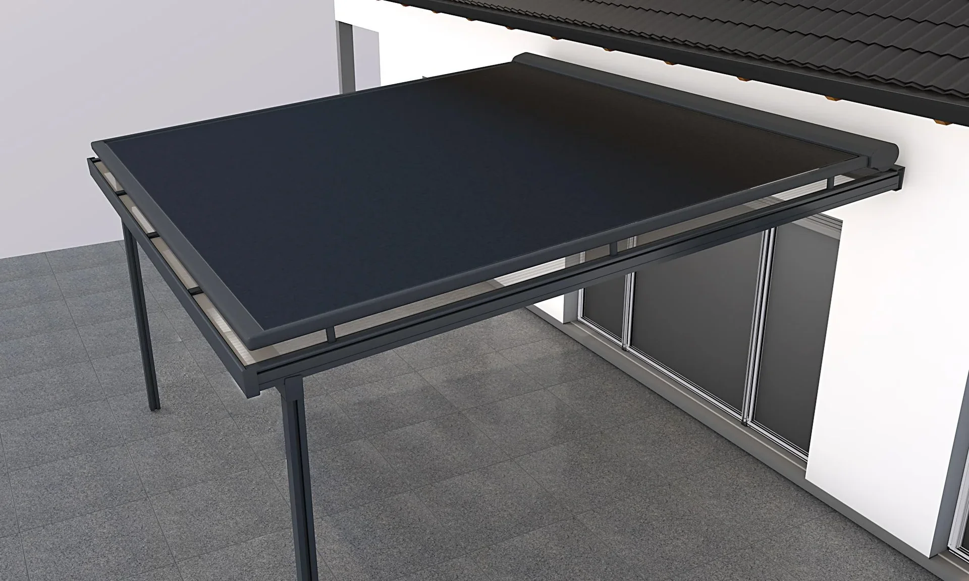 Aufdachmarkise San Remo, 4 x 4 m, Farbe weiß, Stoff 314028