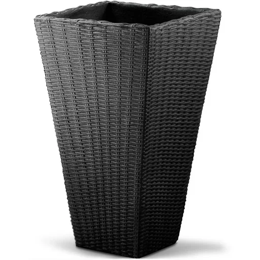 "Blumentopf Anthrazit - Flechtoptik - 70x40x40cm image"