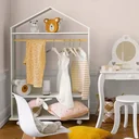 Kleiderständer auf Rädern - 120 x 80,5 x 36 cm - Weiß