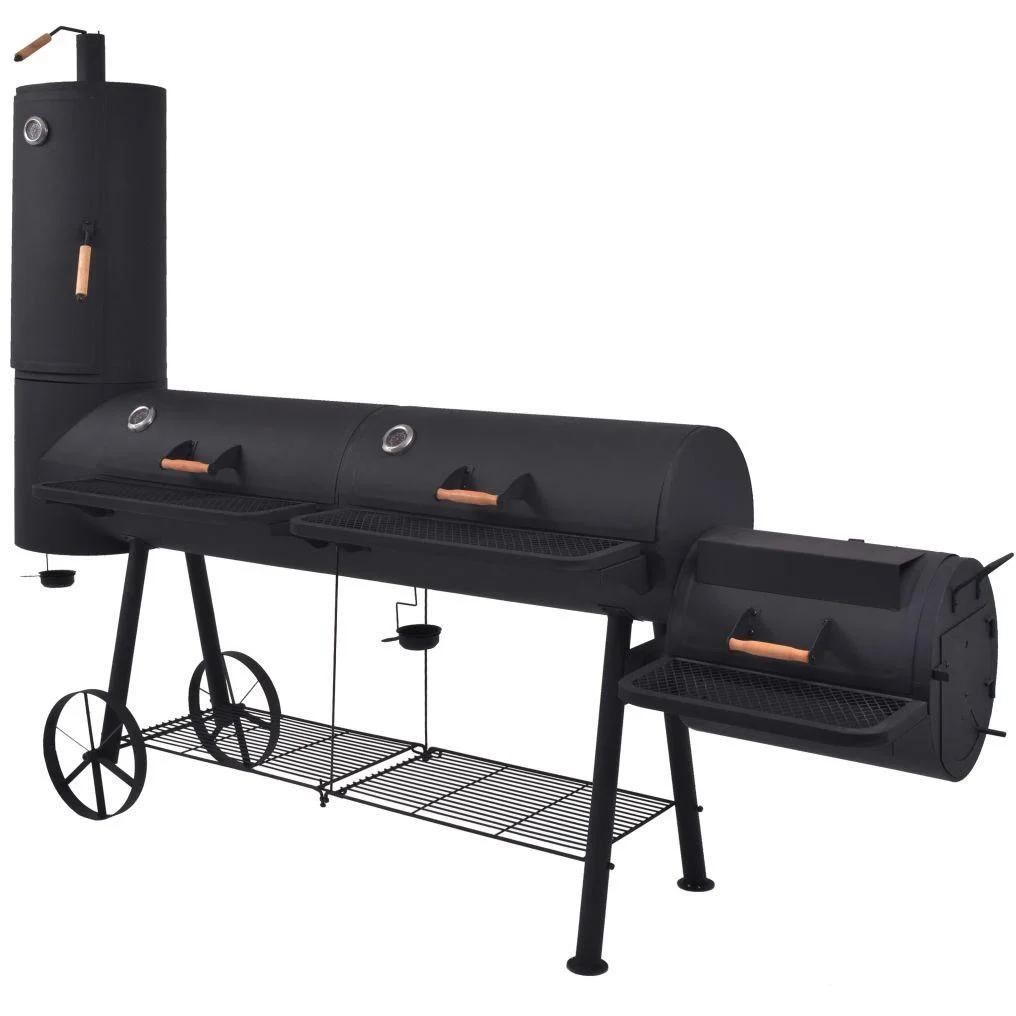 Holzkohlegrill mit unterer Ablage XXXL schwarz