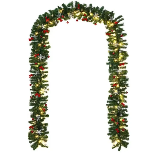 "Weihnachtskranz 10m mit 160 LED's inkl. Dekoration für drinnen/außen image"