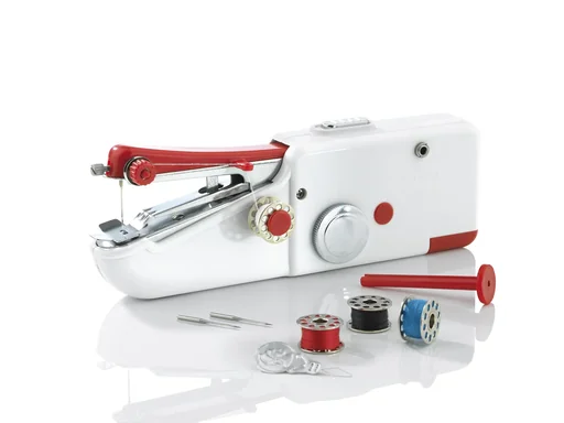 "Mini-Hand-Nähmaschine, kompakt, Weiß/ Rot image"