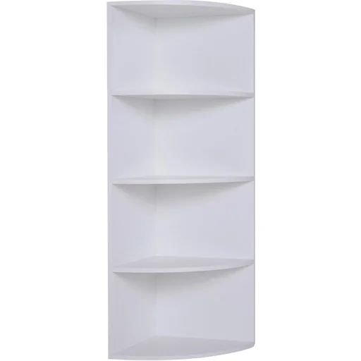 "Eckregal Standregal Bücherregal Dekoregal Holzregal fächerförmig 4 Fächer Weiß 39,5 x 39,5 x 120 cm image"
