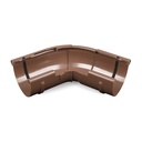 Dachrinne Außenecke, verstellbar 120°-145°, braun, System 75, PVC