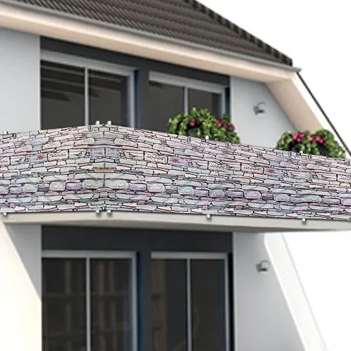 "Sichtschutz für Balkon/Gartenzaun Steinoptik 5m image"