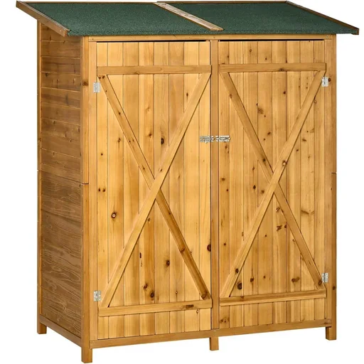 "Gartenhaus für Werkzeugaufbewahrung - Bitumendach - Weißholz - 140 x 75 x 160 cm image"
