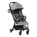 Kinderwagen mit Sonnensegel faltbarer Baby Buggy mit verstellbarer Rückenlehne und Fußstütze Aluminium Leinen EVA Grau+S