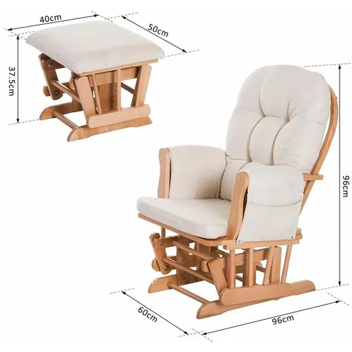 "Schaukelstuhl Stillstuhl Relaxsessel Kunstwildleder Natur image"