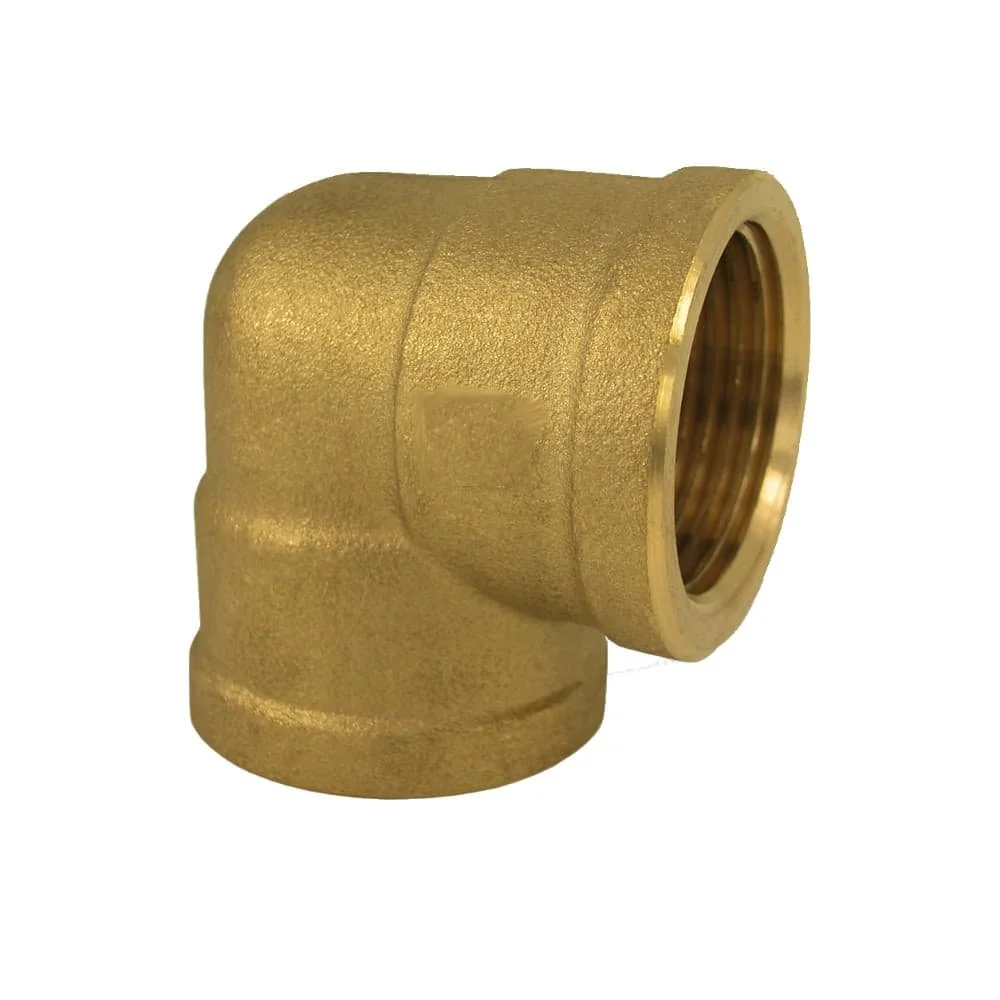 "Messing Winkel 90 Grad, Gewindefitting, 1/2" IG x 3/4" IG image"