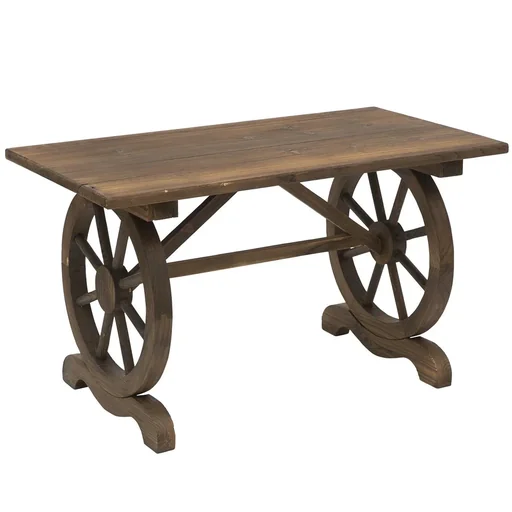 "Gartentisch im Wagenrad-Design natur image"