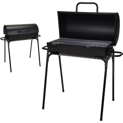 "BBQ Holzkohlegrill - Grillfläche 60 x 30 cm - Rostfreier Stahl image"