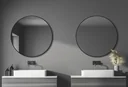 Dekorativer Wandspiegel "Black OROS" - matt Ø 120 cm - hochwertiger robuster Aluminiumrahmen in schwarz matt