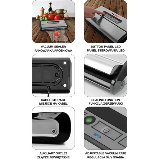 "Vakuumverpackungsmaschine - 175W - 34x15x6cm mit 100 Vakuumbeuteln image"