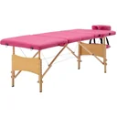 Massagetisch faltbar 4 Zonen Holz rosa