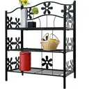 Regal / Aufbewahrungsregal - Garten - 3 Fächer - 70 x 60 x 30 cm - Metall - Schwarz