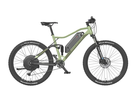 "Unisex E-Bike MTB 27,5 Zoll, Rahmengröße 48 cm, 9-Gang Kettenschaltung, olivgrün matt, GRAVELER 22.EMM.10 image"