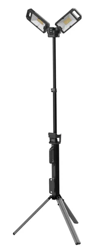 "Doppel LED Strahler mit integriertem Stativ für Akku- und Netzbetrieb image"