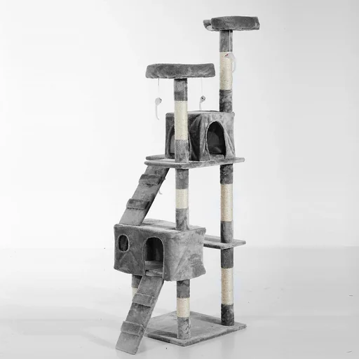 "Katzenbaum Kletterbaum Katze Sisal Grau image"