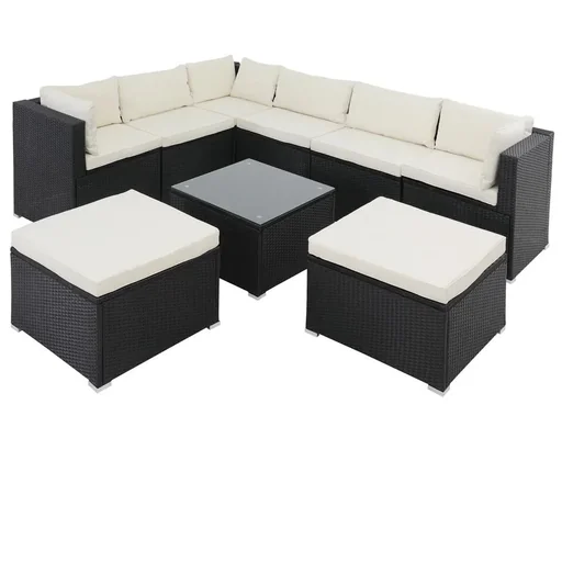 "Polyrotan XL Lounge-Set 26-tlg. Schwarz image"