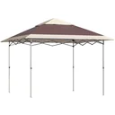 Gazebo faltbar - Pavillon mit Rolltasche - 3,6 x 3,6 m - Braun/Khaki