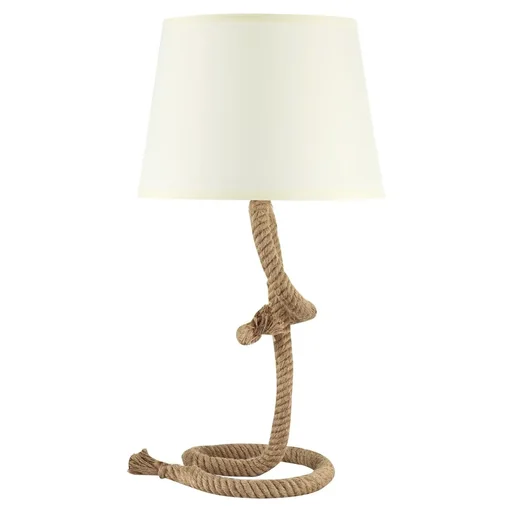 "Tischlampe Taulampe Hanfseil Nachttischlampe Lampenschirm Vintage E27 40 W Wohnzimmer Schlafzimmer Beige Ø32 x 63 cm image"