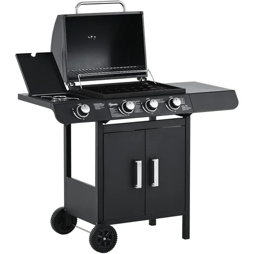 "Grillwagen mit 4 Brennern schwarz image"