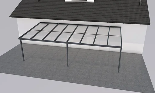 "Terrassendach Premium, anthrazit, 8125 x 4060 mm - 10mm Verbundsicherheitsglas (VSG) image"