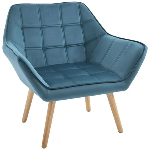 "Einzelsessel Ohrensessel Relaxsessel Sessel mit Samt erhöhte Beine samtartiges Polyester skandinavisch Grün 68,5 x 61 x image"
