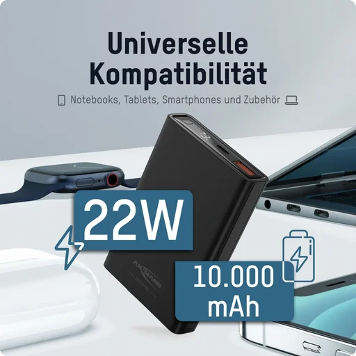 "Powerbank 10000 PS222PD, Quick Charg 3.0 und Huawei Supercharge - schwarz image"