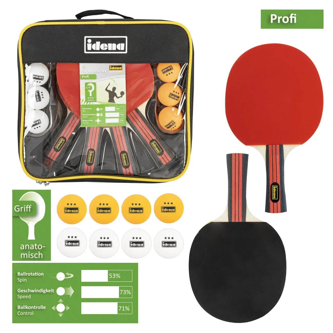 "Idena, Tischtennis Set Profi FSC 100 - 13 teilig image"