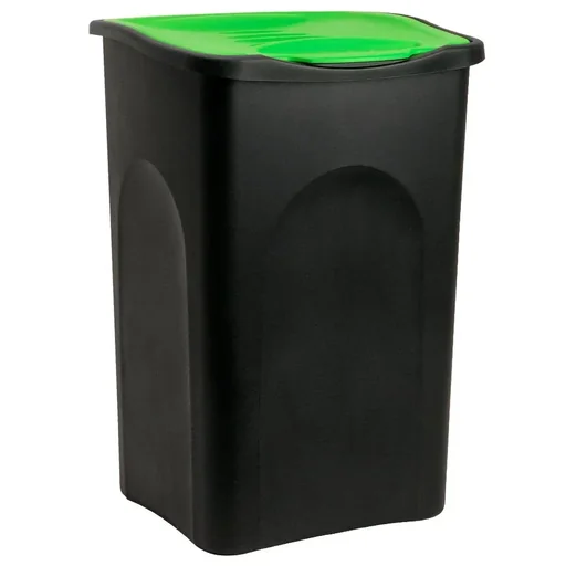 "Mülleimer schwarz/grün Kunststoff 50L image"