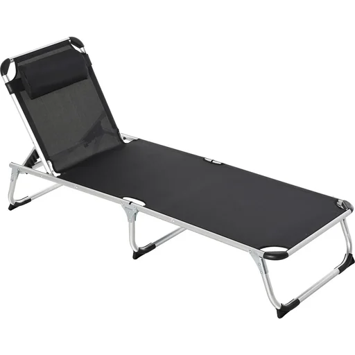 "Gartenliege 5-stufig verstellbar schwarz image"