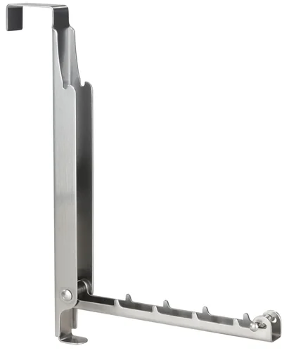 "2 in 1 Klapp-Türhaken, Edelstahl, Silberfarben image"