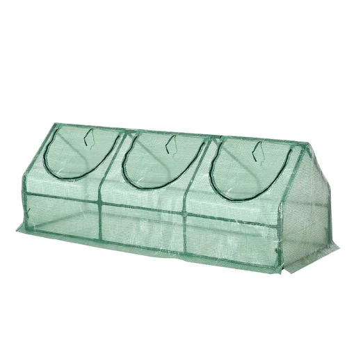 "Gewächshaus mit Fenster PE Treibhaus Tomatenhaus Frühbeet 180x60x60cm Grün image"