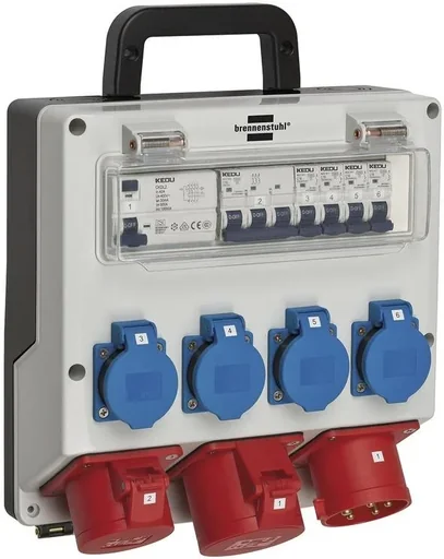 "Wandverteiler 32A 4x 230V Schuko, 1xCEE 400V/16A + 32A image"