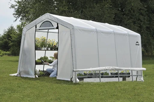 "Foliengewächshaus 18,3 m² weiß, 300x610 cm image"