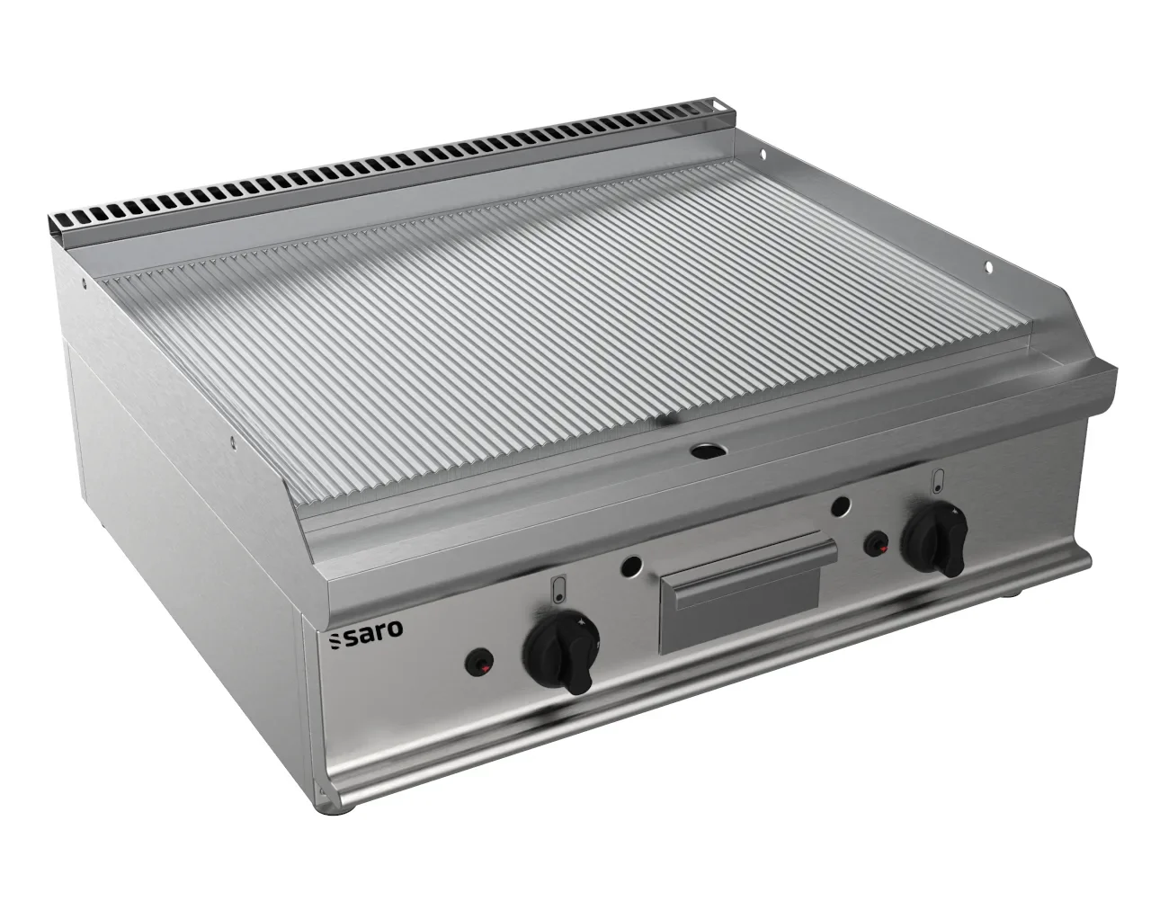 "Saro Griddleplatte Gas Tisch - E7/KTG2BBR, mit 2 Zonen & Gerillter Bratfläche image"