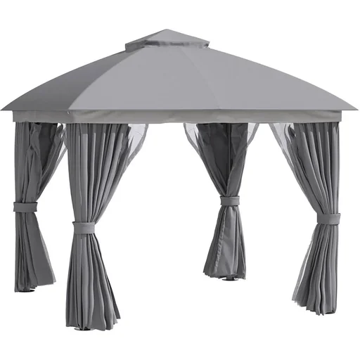 "Pavillon mit Sonnensegel Aluminium 3 m x 3 m image"